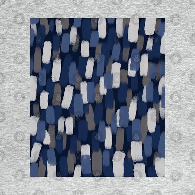 Abstract, Grey and Blue, Paint Brush Effect by OneThreeSix